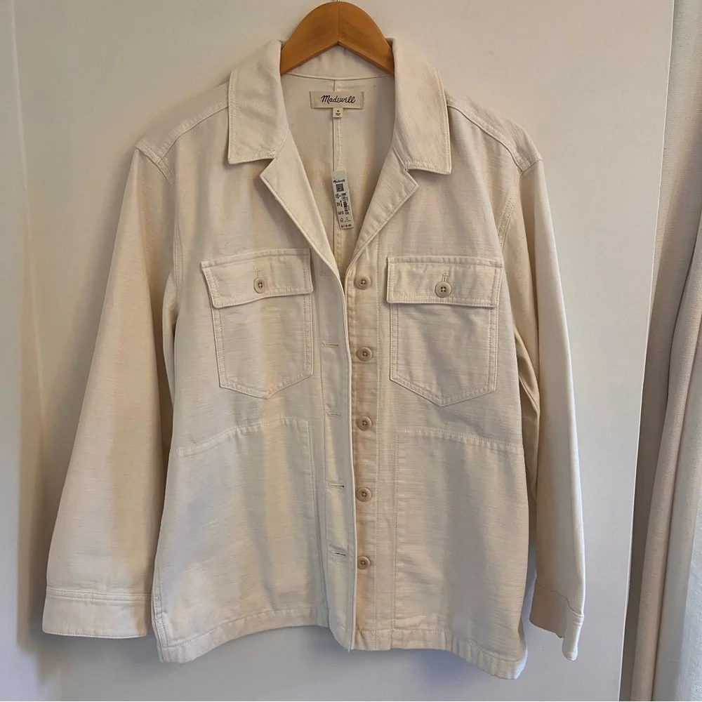 Madewell Ecru Drakefield Shirt-Jacket NWT sz M